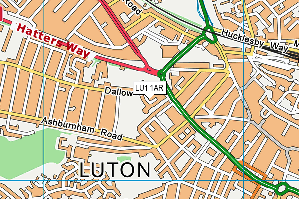 LU1 1AR map - OS VectorMap District (Ordnance Survey)