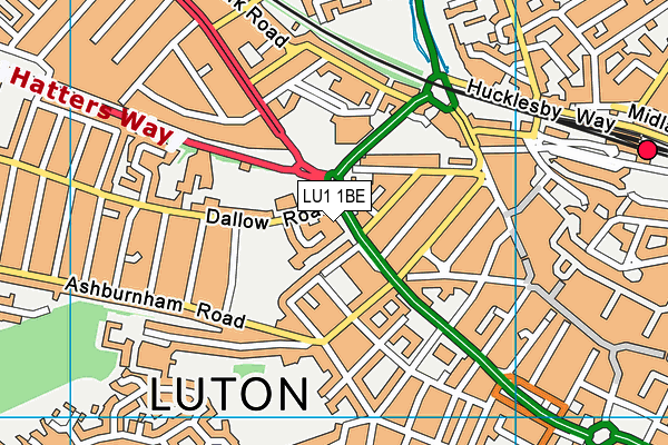 LU1 1BE map - OS VectorMap District (Ordnance Survey)