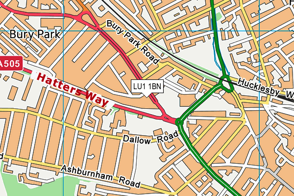 LU1 1BN map - OS VectorMap District (Ordnance Survey)