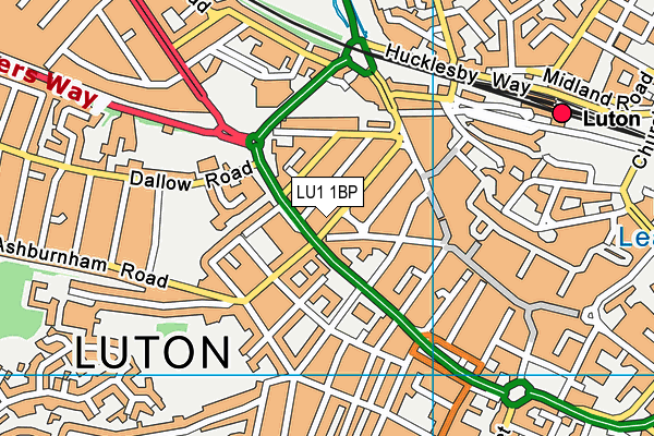 LU1 1BP map - OS VectorMap District (Ordnance Survey)