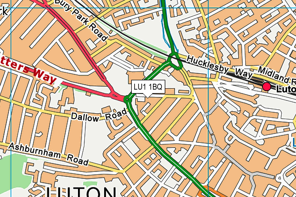 LU1 1BQ map - OS VectorMap District (Ordnance Survey)