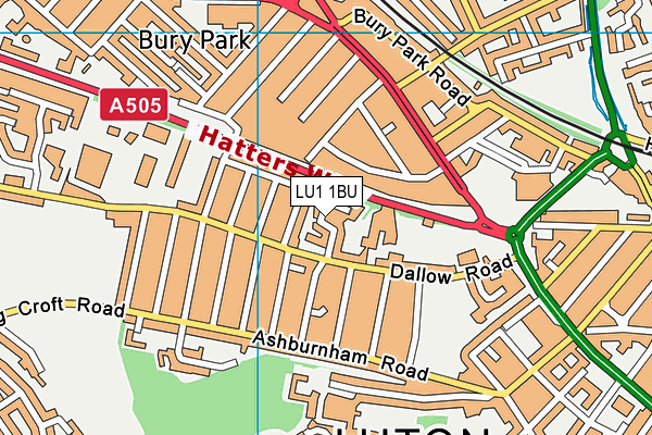 LU1 1BU map - OS VectorMap District (Ordnance Survey)