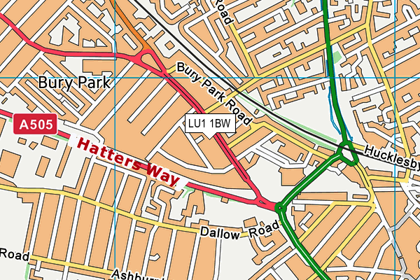 LU1 1BW map - OS VectorMap District (Ordnance Survey)