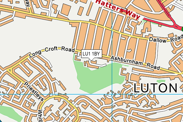 LU1 1BY map - OS VectorMap District (Ordnance Survey)