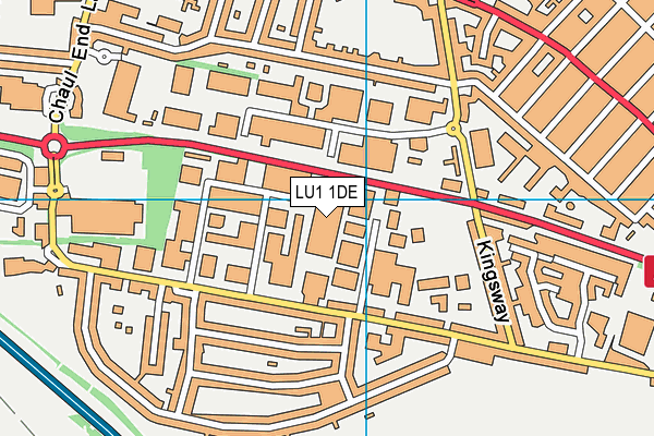 LU1 1DE map - OS VectorMap District (Ordnance Survey)