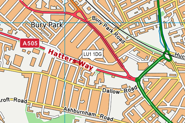 LU1 1DG map - OS VectorMap District (Ordnance Survey)