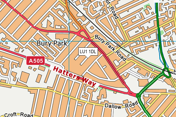 LU1 1DL map - OS VectorMap District (Ordnance Survey)