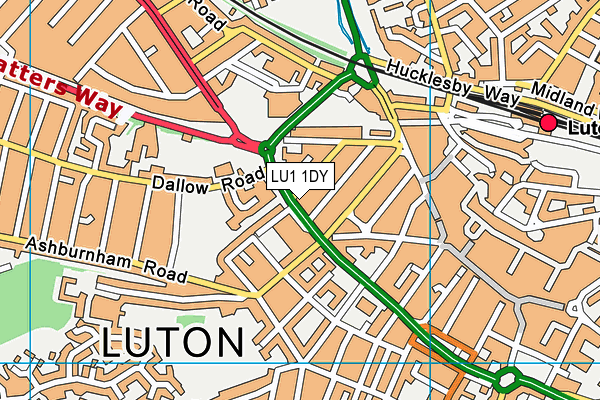 LU1 1DY map - OS VectorMap District (Ordnance Survey)