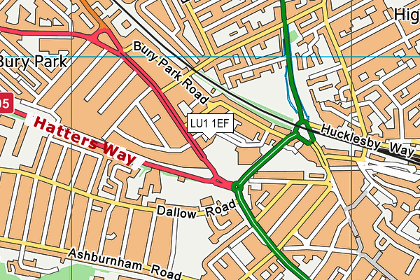 LU1 1EF map - OS VectorMap District (Ordnance Survey)