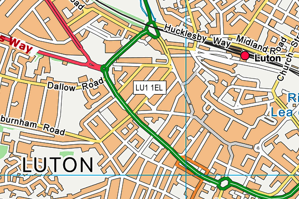 LU1 1EL map - OS VectorMap District (Ordnance Survey)