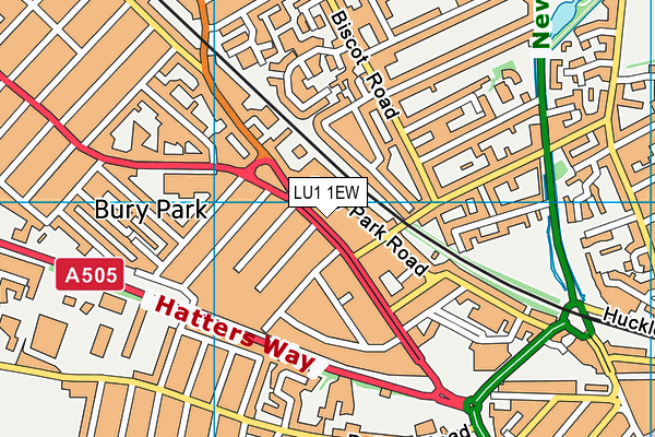 LU1 1EW map - OS VectorMap District (Ordnance Survey)