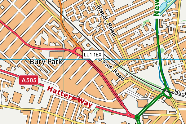 LU1 1EX map - OS VectorMap District (Ordnance Survey)