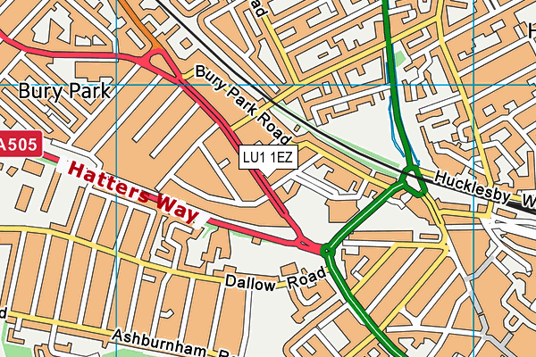 LU1 1EZ map - OS VectorMap District (Ordnance Survey)