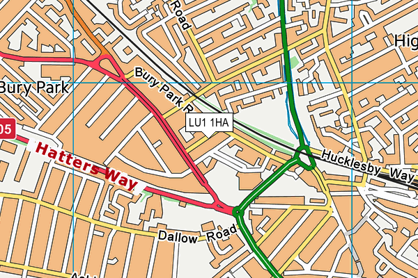 LU1 1HA map - OS VectorMap District (Ordnance Survey)