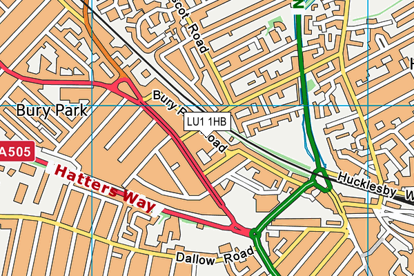 LU1 1HB map - OS VectorMap District (Ordnance Survey)