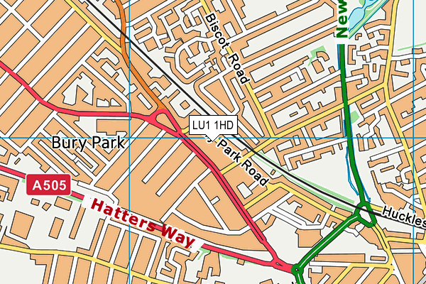 LU1 1HD map - OS VectorMap District (Ordnance Survey)