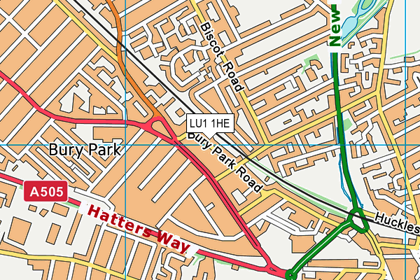 LU1 1HE map - OS VectorMap District (Ordnance Survey)