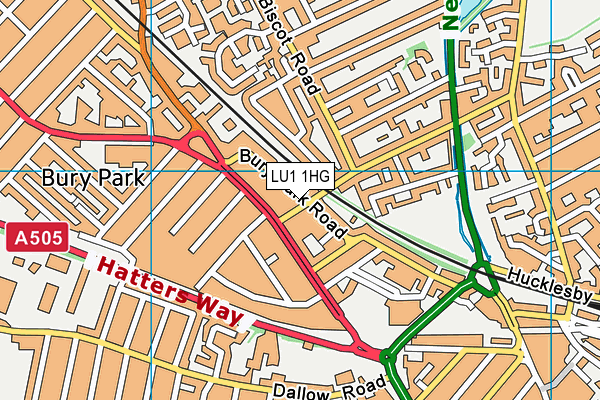 LU1 1HG map - OS VectorMap District (Ordnance Survey)