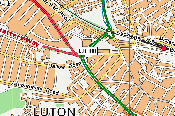 LU1 1HH map - OS VectorMap District (Ordnance Survey)