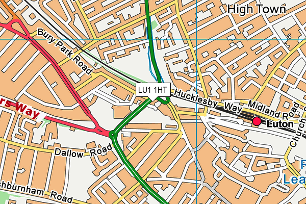 LU1 1HT map - OS VectorMap District (Ordnance Survey)