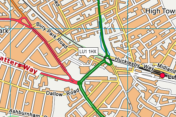 LU1 1HX map - OS VectorMap District (Ordnance Survey)