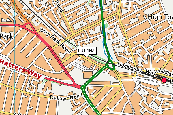 LU1 1HZ map - OS VectorMap District (Ordnance Survey)