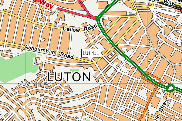 LU1 1JL map - OS VectorMap District (Ordnance Survey)