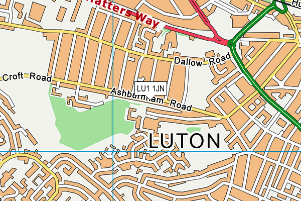 LU1 1JN map - OS VectorMap District (Ordnance Survey)