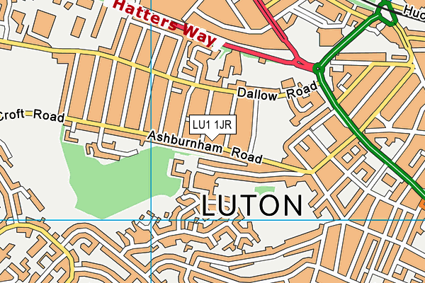 LU1 1JR map - OS VectorMap District (Ordnance Survey)