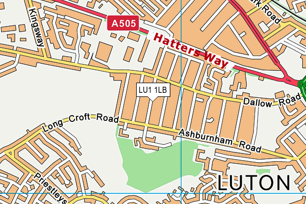 LU1 1LB map - OS VectorMap District (Ordnance Survey)