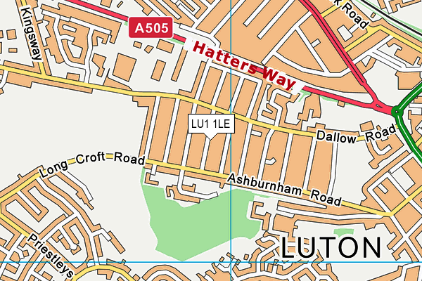 LU1 1LE map - OS VectorMap District (Ordnance Survey)