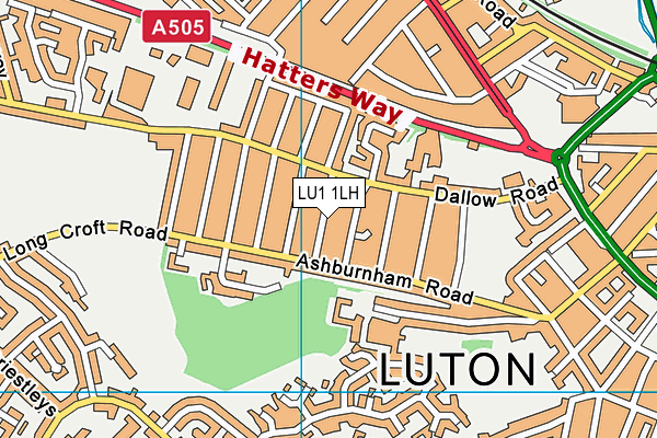 LU1 1LH map - OS VectorMap District (Ordnance Survey)