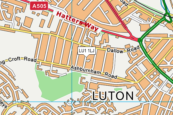 LU1 1LJ map - OS VectorMap District (Ordnance Survey)