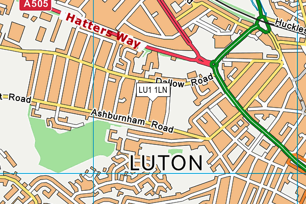 LU1 1LN map - OS VectorMap District (Ordnance Survey)