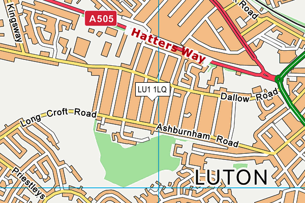 LU1 1LQ map - OS VectorMap District (Ordnance Survey)