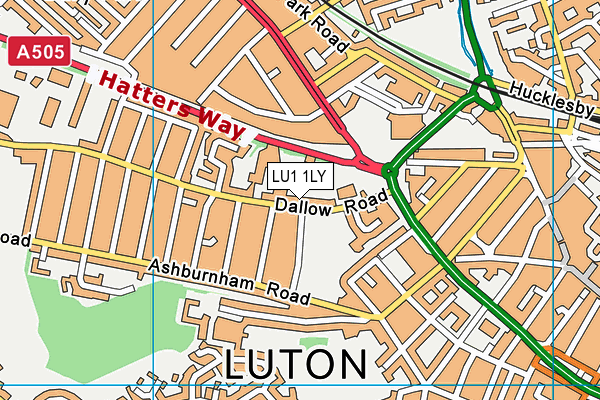 LU1 1LY map - OS VectorMap District (Ordnance Survey)