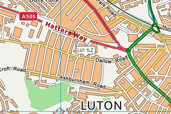 Dallow Primary School map (LU1 1LZ) - OS VectorMap District (Ordnance Survey)
