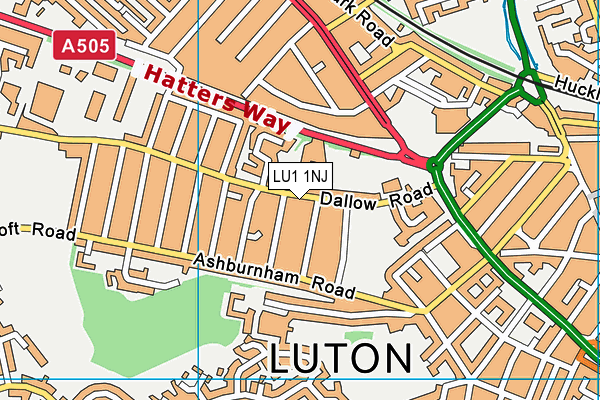 LU1 1NJ map - OS VectorMap District (Ordnance Survey)