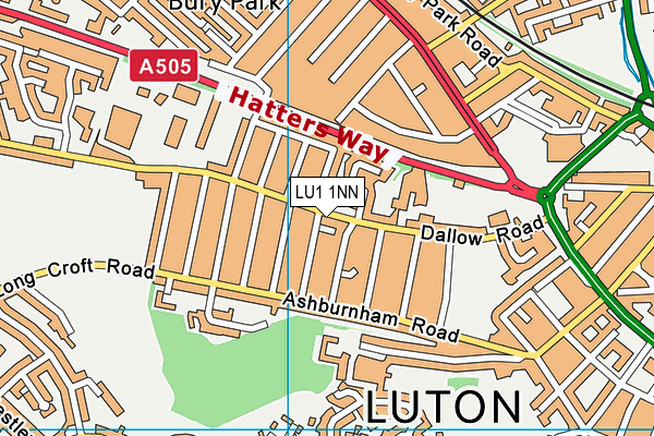 LU1 1NN map - OS VectorMap District (Ordnance Survey)