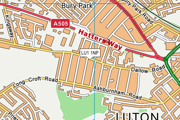 LU1 1NP map - OS VectorMap District (Ordnance Survey)