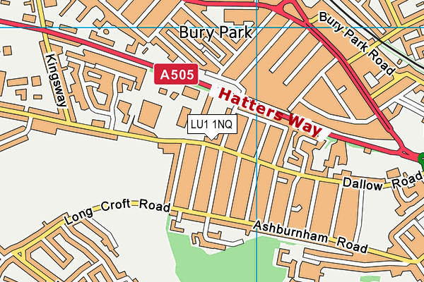 LU1 1NQ map - OS VectorMap District (Ordnance Survey)