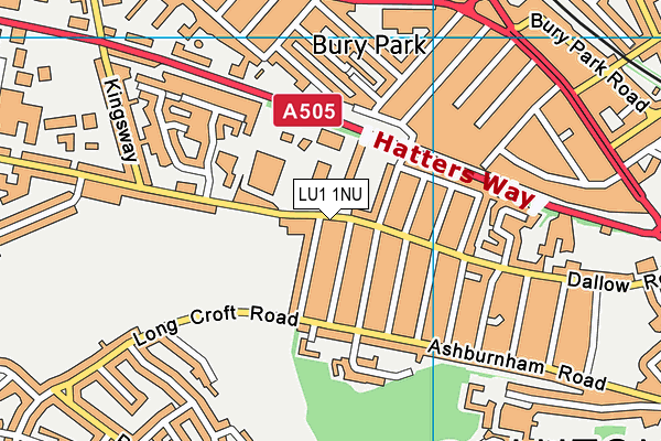 LU1 1NU map - OS VectorMap District (Ordnance Survey)