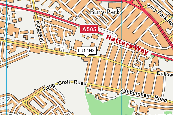 LU1 1NX map - OS VectorMap District (Ordnance Survey)