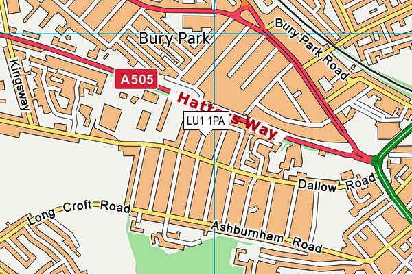 LU1 1PA map - OS VectorMap District (Ordnance Survey)