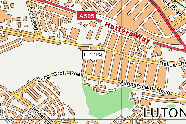 LU1 1PQ map - OS VectorMap District (Ordnance Survey)