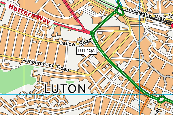 LU1 1QA map - OS VectorMap District (Ordnance Survey)