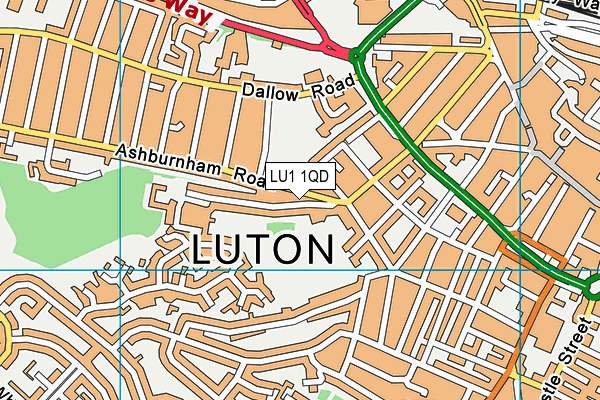 LU1 1QD map - OS VectorMap District (Ordnance Survey)