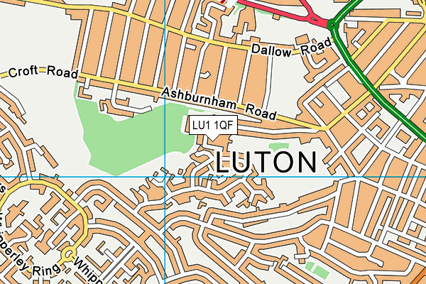 LU1 1QF map - OS VectorMap District (Ordnance Survey)