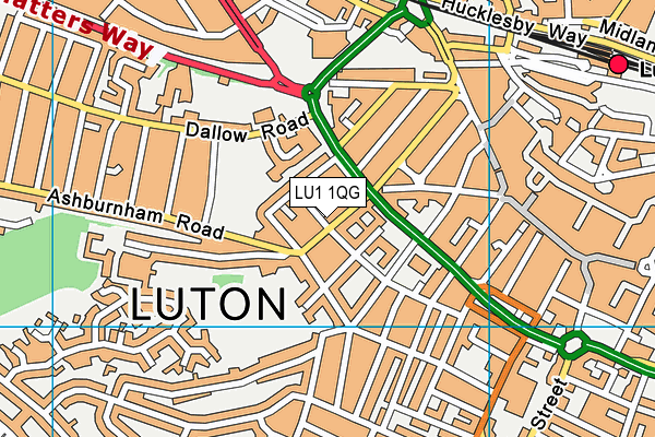 LU1 1QG map - OS VectorMap District (Ordnance Survey)