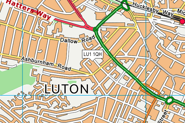 LU1 1QH map - OS VectorMap District (Ordnance Survey)